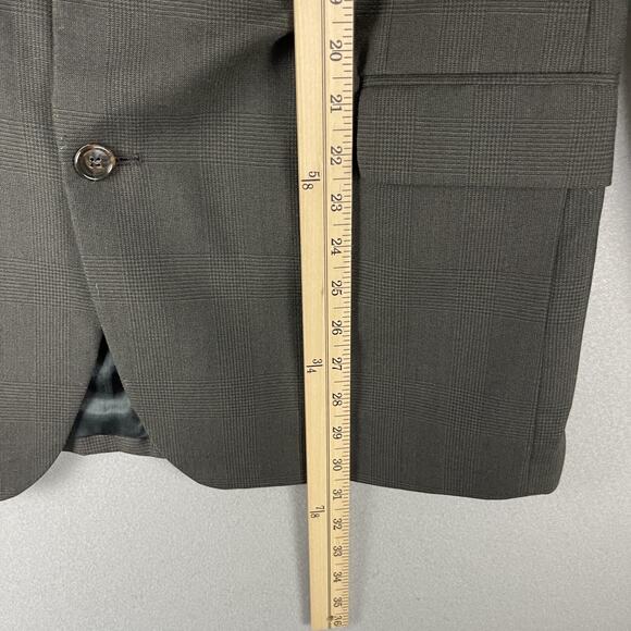 Kilburne and Finch Mens 2 Piece Suit Blazer 43R Brown Gray Plaid Pants 34x28 - Picture 9 of 16